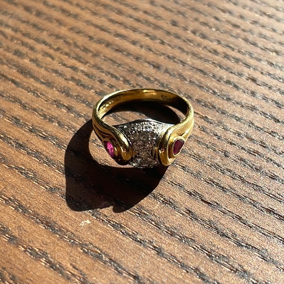 Jewelry - Ruby and Diamond Authentic Gold Ring